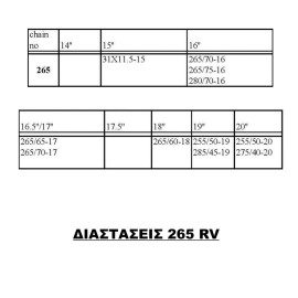 ΑΛΥΣΙΔΕΣ ΧΙΟΝΙΟΥ JEEP-4X4 16mm No265 RV